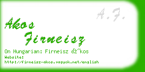 akos firneisz business card
